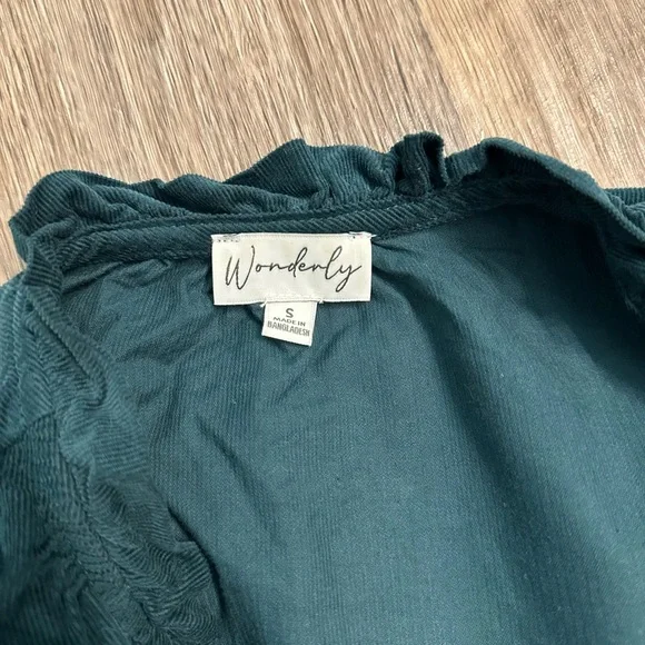 Wonderly Teal Ruffled Women's Shirt - Picture 5 of 5